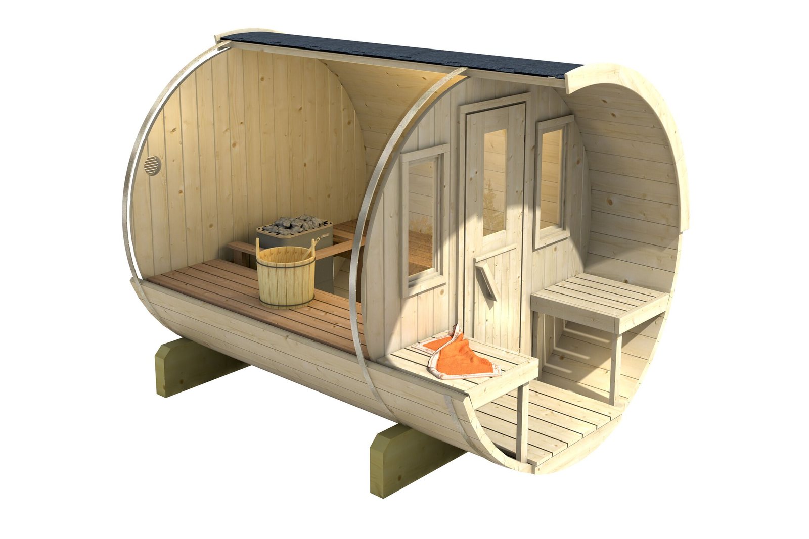Outdoor Home Sauna for Sale | Modern Chalet Sauna USA - View 3