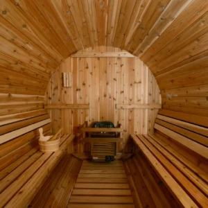 Barrel Sauna for Sale | Outdoor Wood Burning Barrel Sauna | 7x8 Home Sauna - View 13